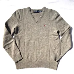 POLO RALPH LAUREN ポロラルフローレン ニット ポニー 胸ロゴ グレー ウール サイズS