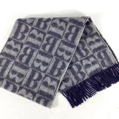 BURBERRYS バーバリーズ マフラー カシミヤ100% 総柄 Bロゴ ネイビー ヴィンテージ オールド アーカイブ