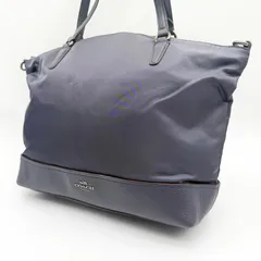 COACH y2k  tote bag nylon leather unisex 2way navy コーチ トートバッグ ナイロン 男女兼用 ネイビー