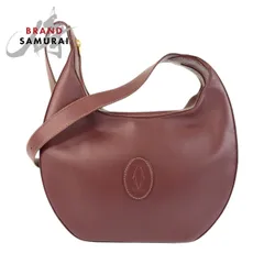 CARTIER カルティエ マストライン ボルドー ゴールド金具 レザー ショルダーバッグ レディース 600012【中古】