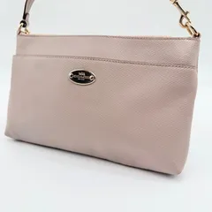 【良品】COACH y2k pinkbeige accessory porch handbag  leather コーチ アクセサリーポーチ ハンドバッグ オールレザー ピンクベージュ 金具