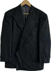  【美品】Polo by Ralph Laurenポロバイラルフローレン　テーラードジャケットダブル　アウター　グレー　メンズ　A5サイズ【Z1792】