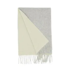 [マコッカ] カシミヤ 100％ リバーシブル マフラー チェック 無地 186cm×30cm
