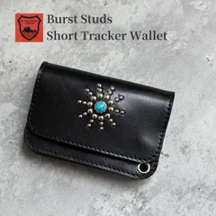 栃木レザー財布　トラッカーウォレット　ショートトラッカーウォレット　スタッズ財布　スタッズウォレット　コンパクト財布　ミニ財布　二つ折り財布　小さい財布　メンズ財布　新品　日本製　Made in Japan ［WL-007-st14_TQZ］送料無料