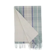 [マコッカ] カシミヤ 100％ リバーシブル マフラー チェック 無地 186cm×30cm 1