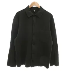 ユニクロ UNIQLO ミラノリブシャツカーディガン ニット XL 緑 グリーン 長袖 胸ポケット /KR ■GY66