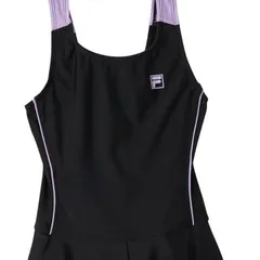 FILA スクール水着　キュロット ワンピース UVカット 174101　ガールズ　色: ブラック/パープル