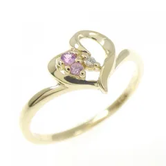 K10YG ハート サファイヤ リング 0.03CT