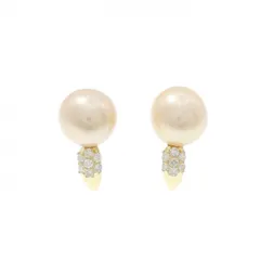 K18YG 白蝶パール ピアス 9.9mm