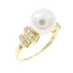 K18YG アコヤパール リング 7.6mm