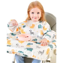 子供用 ベビーエプロン 長袖 お食事エプロン 離乳食エプロン 子供 お食事スタイ ロング 食べこぼし 掴み食べ 防水 ベビー お食い初め [COCOMIYA] 保育園 キッズ 赤ちゃん ベビースタイ おしゃれ 出産祝い よだれかけセット テーブルクロス付き