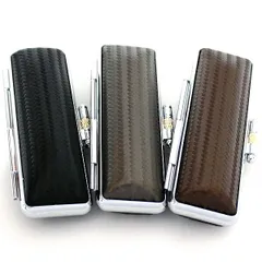 印鑑ケース おしゃれ メンズ はんこケース 合成皮革 カーボンケース 16.5ｍｍ ～ 18ｍｍ ブラック or シルバー or ブラウン カッコイイ おしゃれ 朱肉付き ハンコケース 印鑑 ケース プレゼントやギフトに！ 実印 銀行印 認印 個人ハンコ 1