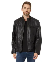 コールハーン メンズ アウター コート ジャケット Cole Haan Smooth Lamb Jacket Black 2 ブラック