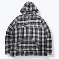 90s Ombre Flannel Hoodie 90年代 オンブレ シャドー チェック フランネル ヘビネル パーカー フーディー メキシカン ブラック