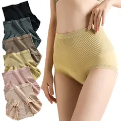 [Comonsava] ハイウェストショーツ 6枚組 パンツ レディース 下着 深ばき 美尻ショーツ 温活 妊活 お腹まで包む ヒップ立体縫製 リブ編み 冷え対策 食い込み無し 産後 補正下着 深め 伸縮性 フリーサイズ 適応体重45kg-7 86449442