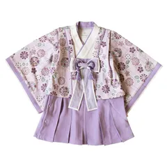 新品 [モクモフ] 袴 ロンパース ベビー服 子供服 和服 ベビー キッズ 女の子 80cm 初節句 衣装 お食い初め お宮参り 正月 622-456026K PURPLE(PU)