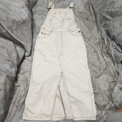 ZARA ホワイトデニム サロペットスカートノースリーブオーバーオール S