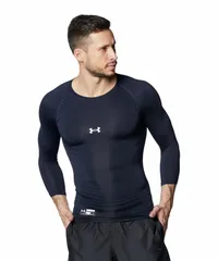 [Under Armour] UAヒートギアアーマー コンプレッション 3/4クルーネック シャツ 野球 メンズ Midnight Navy XL [ミッドナイトネイビー] [XL]