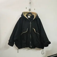 ブラック フリース裏地 冬 ジャケット Free!