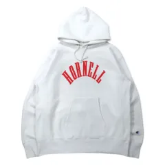 Champion リバースウィーブ パーカー XXL ホワイト コットン 裏起毛 HORNELL 染み込みプリント 青単タグ 復刻 REVERSE WEAVE Pullover Hooded SWEATSHIRT C3-W111