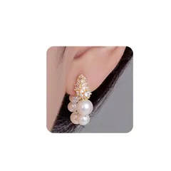 【ASCOMY】パールピアス レディース サージカルステンレス ジルコン 揺れる 金属アレルギー対応 フープピアス 真珠 クリスタルパール シルバー ゴールド 可愛い シンプル ギフトBOX付き