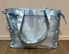 【訳あり】 推し活 痛バ 痛バッグ 大容量 リボン A4 水色 一部不良