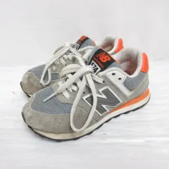 ニューバランス NEW BALANCE KL574P1P スニーカー シューズ 16.5cm 灰 グレー オレンジ 靴 レースアップ 子供靴