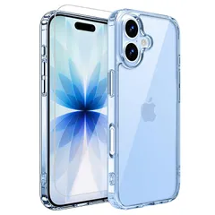 iPhone 17 用 ケース クリア 耐衝撃 ガラスフィルム付き 衝撃吸収 アイフォン17 用 カバー 米軍MIL規格 耐久性 いphone17 用 ケース 軽薄型 黄ばみ防止 アイホン17 専用case SGS認証 ワイヤレス充電対応 滑り止め 傷つけ 1