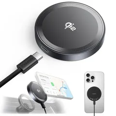 THREEKEY ワイヤレス充電器【Qi2 PSE 公式認証】15W超低温 MagSafe充電器 両面マグネット式 マグセーフ充電器 1:1適合 ?磁気 iPhone 17/16/15/14/13/12シリーズ/Galaxy S25 Ultra対応 60W