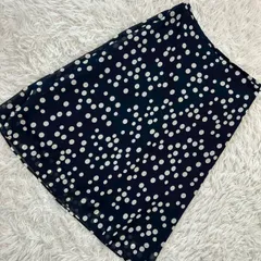 UNTITLED 総柄スカート ネイビー 0 オシャレ キレイめ オフィス