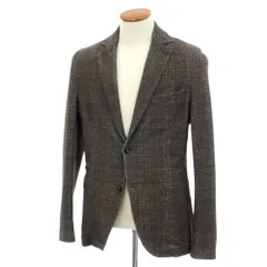 【中古】チルコロ1901 CIRCOLO 1901 コットン ジャージー グレンチェック 2B カジュアルジャケット グレイッシュブラウン【サイズ48】【メンズ】