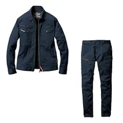 【新着商品】コーデュラデニム (ユニセックス) 秋冬 上下セット 5002 カーゴパンツ 5001 ジャケット BURTLE 作業服 [バートル]