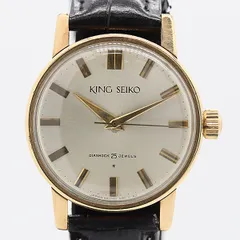 美品 稼働 セイコー キングセイコー J14102  盾メダリオン 3311239 手巻き シルバー文字盤 メンズ腕時計 3546400 2KHT ABC18852 KMT