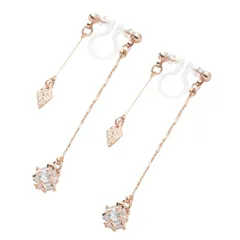 [Ｃｒｅａｍ ｄｏｔ．] クリームドット イヤリング レディース 人気 金属アレルギー ニッケルフリー 樹脂イヤリング 18kコーティング 揺れる バックキャッチ ひし形 ビジュー 【ピンクゴールド×イヤリング】 1