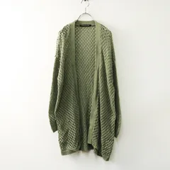 ミズイロインド mizuiro ind mesh knitting wide CD メッシュニット ワイドカーディガン ｜グリーン系 羽織り 【2400014828047】
