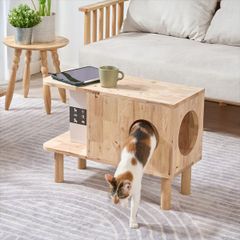 値下げしました！】LOWYA 猫と暮らそう ローテーブル ガラス天板