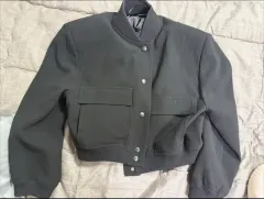 ZARA ザラ ブラック クロップド ブルゾン ジャケット m