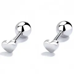 ピアス つけっぱなし レディース シルバー925 セカンドピアス ネジ式 金属アレルギー対応 小さめ 小っぶり 可愛い ミニハート ねじ式 お祝いの日 誕生日 プレゼントボックス付き 女性 ジュエリー 人気 小さい 1