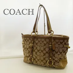 COACH コーチ シグネチャー トートバッグ ハンドバッグ 10384  ブラウン  レディース 鞄
