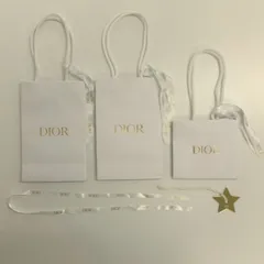 [NI] DIOR　ディオール　ショッパー　紙袋　リボン 付き　ホワイト　星チャーム　オーナメント　5点まとめて