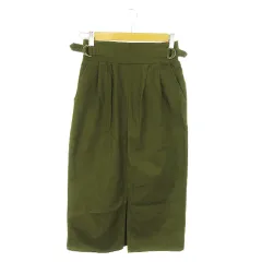 ナイスクラップ NICE CLAUP continuer de NICE CLAUP スカート タイト ナロー ロング スリット F 緑 カーキ /AO27