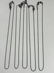 ハンドメイド用　細みネックレスチェーン　5本セット　黒