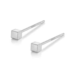 ピアス シルバー Silver925 四角 クール 超極小 約2mm 小さい 小さめ 小ぶり ミニサイズ シンプル (マット・シルバー) 0