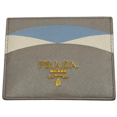 美品◇PRADA プラダ 1MC025 サフィアーノレザー メタルロゴ パスケース 名刺入れ カードケース マルチ イタリア製 レディース