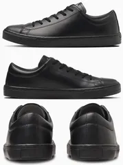 コンバース レザー オールスター クップ メンズ  黒  本革 白スニーカー CONVERSE ALL STAR COUPE LEATHER ブラック  カジュアル きれいめ