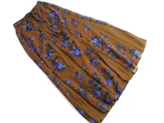 ROSE BUD ローズバッド 切替 花柄 ロング スカート sizeF/茶 ■◇ レディース