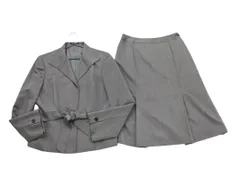 NEWYORKER ニューヨーカー シルク混 セットアップ ジャケット スカート スーツ size上13 下11/グレー ■◇ レディース