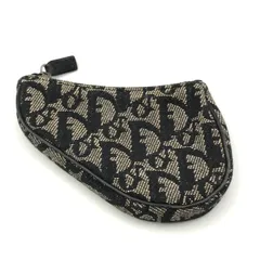 良品 Christian Dior ディオール トロッター サドル キャンバス ポーチ コインケース 小物入れ 小銭入れ ブラック ブランド a11850