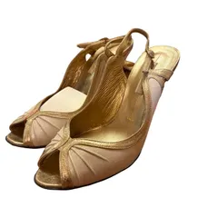   SEVEN TWELVE THIRTY（セヴン・トゥエルヴ・サーティ / VII XII XXX）パンプス  ラメレザー メタリックレザー オープントゥ 245 ゴールド 2000001309520【MN37】