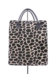 kate spade ケイトスペード ジラフ柄 トート バッグ 黒ｘベージュ ◇■ レディース